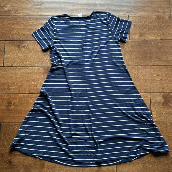 Old Navy Jersey Swing Dress Blue and White - Picture 4 of 4